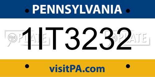 1IT3232 Pennsylvania License Plate