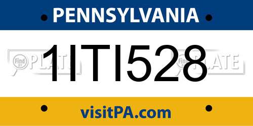 1ITI528 Pennsylvania License Plate