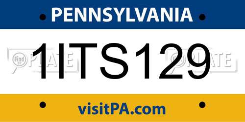 1ITS129 Pennsylvania License Plate