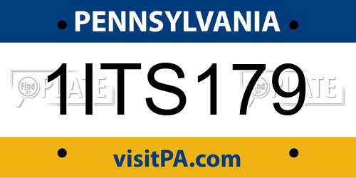 1ITS179 Pennsylvania License Plate