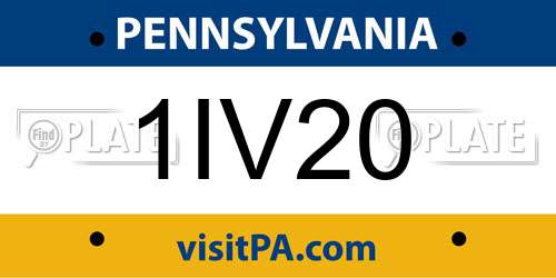 1IV20 Pennsylvania License Plate