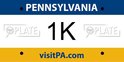 1K Pennsylvania License Plate