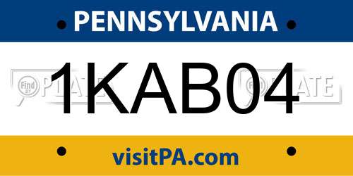 1KAB04 Pennsylvania License Plate