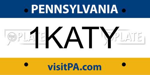 1KATY Pennsylvania License Plate