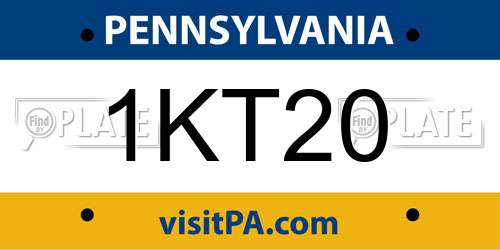 1KT20 Pennsylvania License Plate