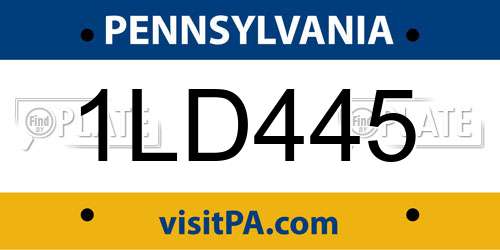 1LD445 Pennsylvania License Plate