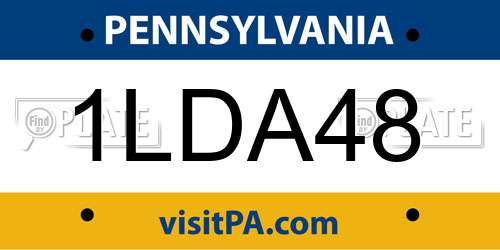 1LDA48 Pennsylvania License Plate