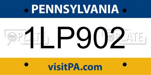 1LP902 Pennsylvania License Plate
