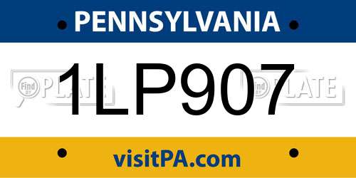 1LP907 Pennsylvania License Plate