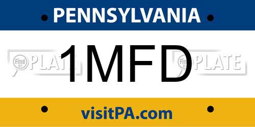 1MFD Pennsylvania License Plate