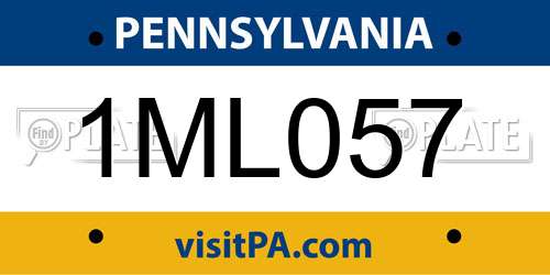 1ML057 Pennsylvania License Plate