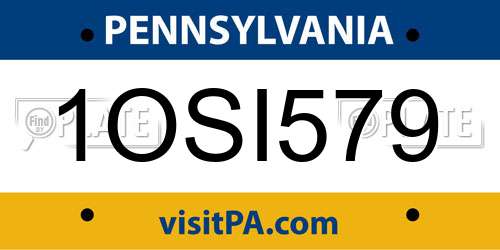1OSI579 Pennsylvania License Plate