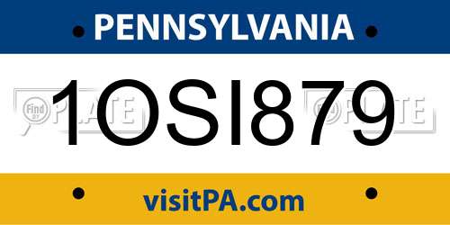 1OSI879 Pennsylvania License Plate