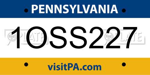 1OSS227 Pennsylvania License Plate