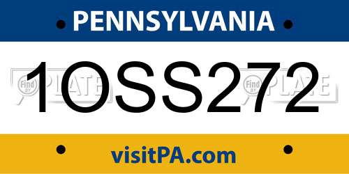 1OSS272 Pennsylvania License Plate