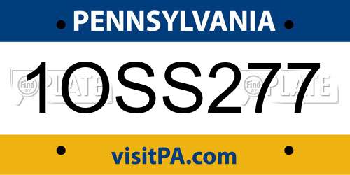 1OSS277 Pennsylvania License Plate