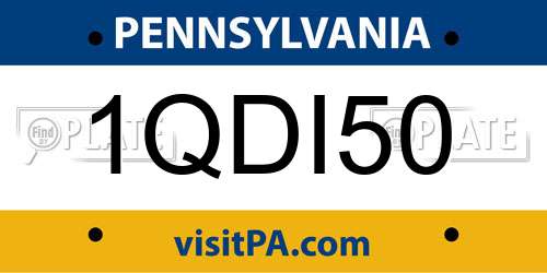 1QDI50 Pennsylvania License Plate