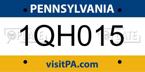 1QH015 Pennsylvania License Plate
