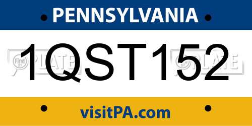 1QST152 Pennsylvania License Plate