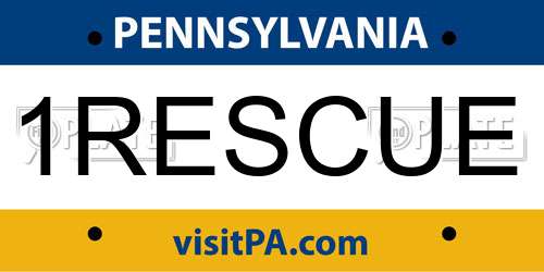 1RESCUE Pennsylvania License Plate