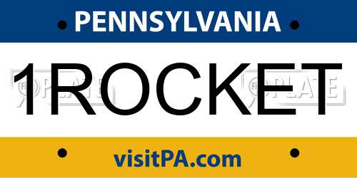 1ROCKET Pennsylvania License Plate