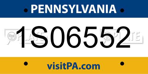 1S06552 Pennsylvania License Plate