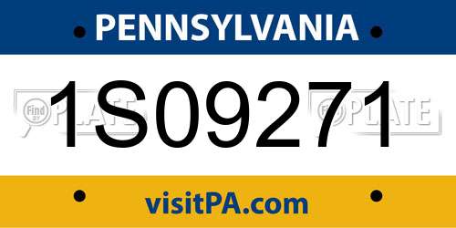 1S09271 Pennsylvania License Plate
