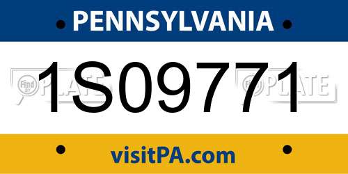 1S09771 Pennsylvania License Plate