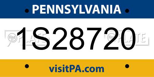 1S28720 Pennsylvania License Plate
