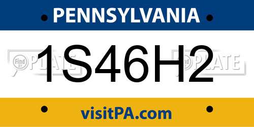 1S46H2 Pennsylvania License Plate