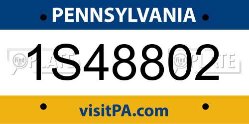 1S48802 Pennsylvania License Plate