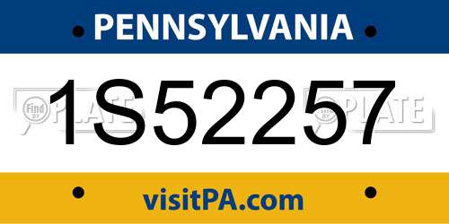1S52257 Pennsylvania License Plate