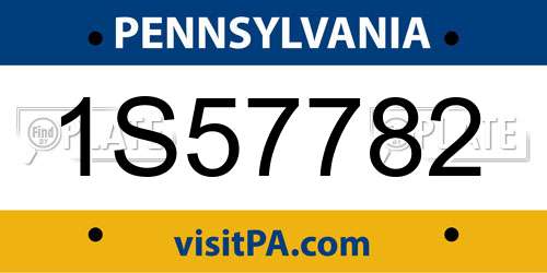 1S57782 Pennsylvania License Plate