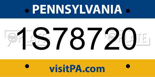 1S78720 Pennsylvania License Plate