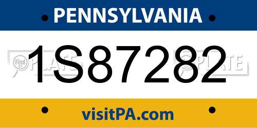 1S87282 Pennsylvania License Plate
