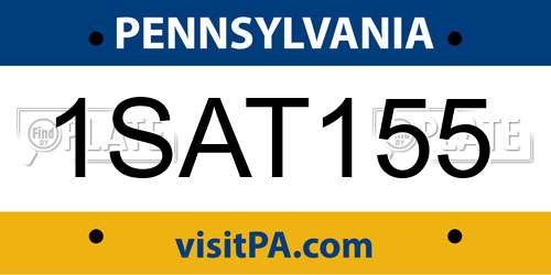 1SAT155 Pennsylvania License Plate