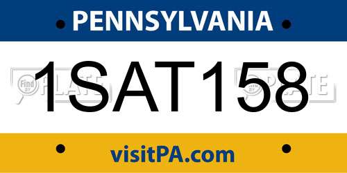 1SAT158 Pennsylvania License Plate