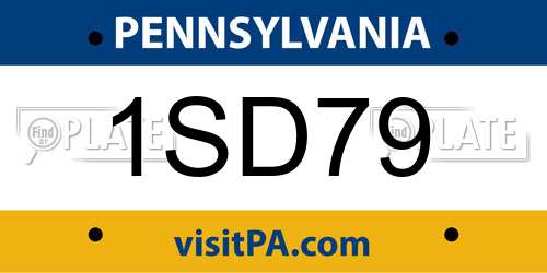 1SD79 Pennsylvania License Plate