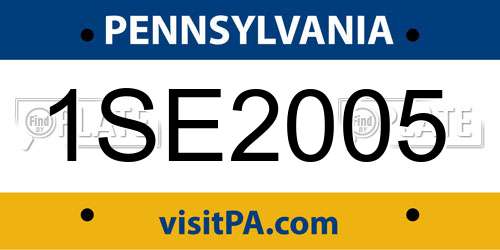 1SE2005 Pennsylvania License Plate