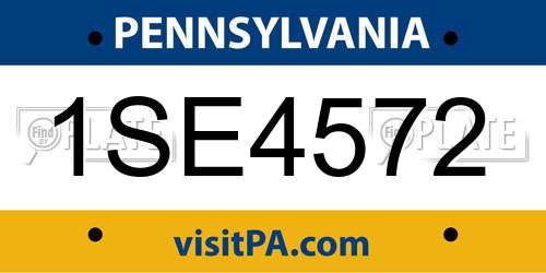 1SE4572 Pennsylvania License Plate