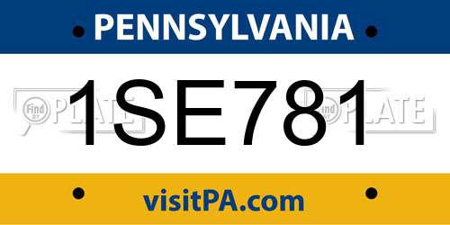 1SE781 Pennsylvania License Plate