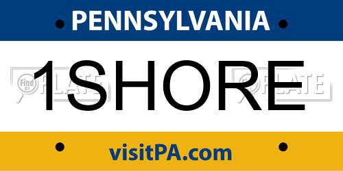 1SHORE Pennsylvania License Plate