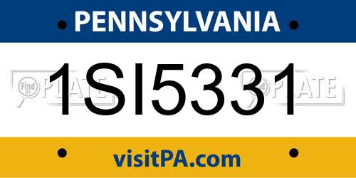 1SI5331 Pennsylvania License Plate