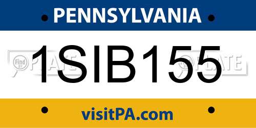 1SIB155 Pennsylvania License Plate