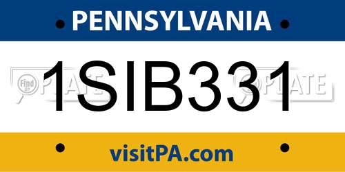 1SIB331 Pennsylvania License Plate