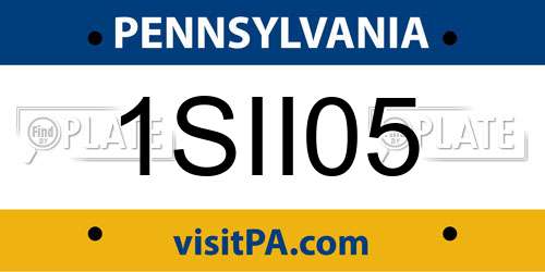 1SII05 Pennsylvania License Plate