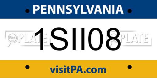 1SII08 Pennsylvania License Plate