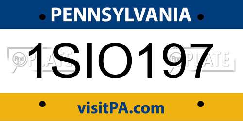 1SIO197 Pennsylvania License Plate