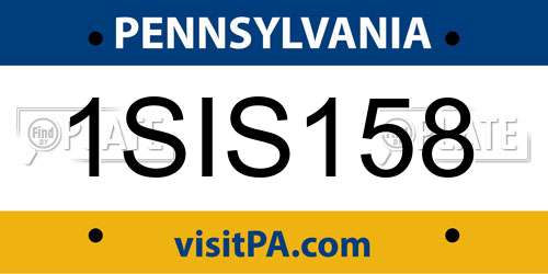 1SIS158 Pennsylvania License Plate