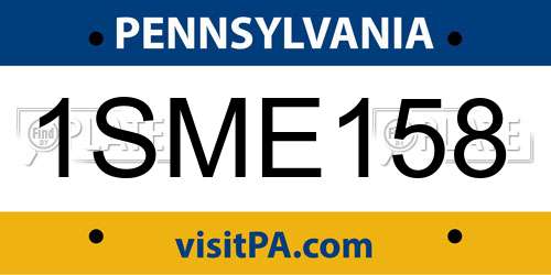 1SME158 Pennsylvania License Plate